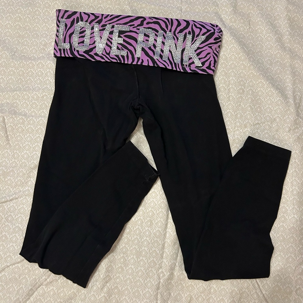 ❌SOLD❌ Victoria's Secret PINK Classic Fold-Over Waistband Leggings Y2K